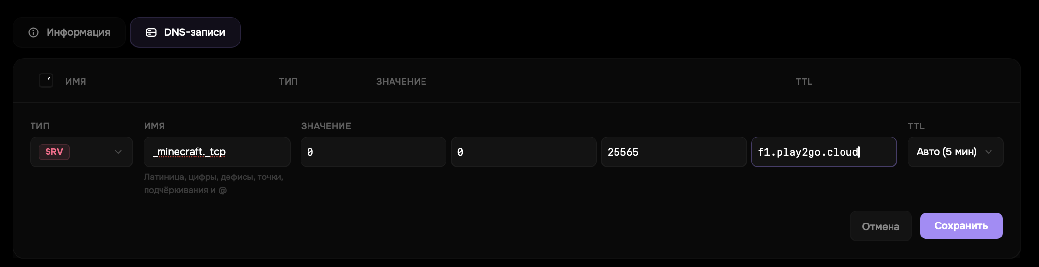 SRV Record