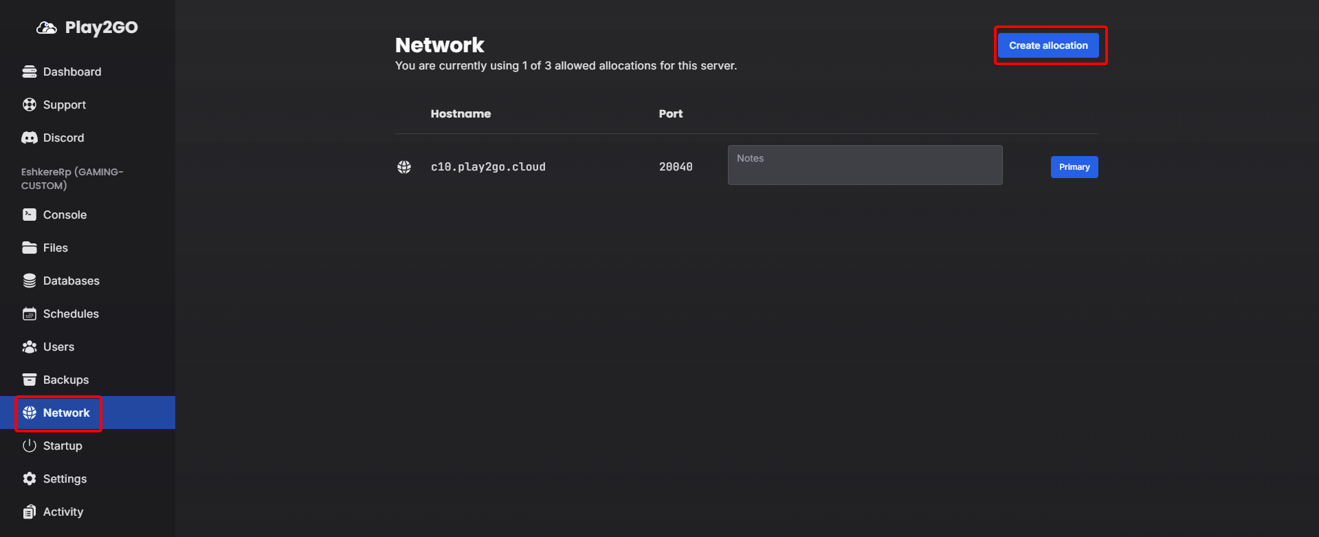 Создание порта
